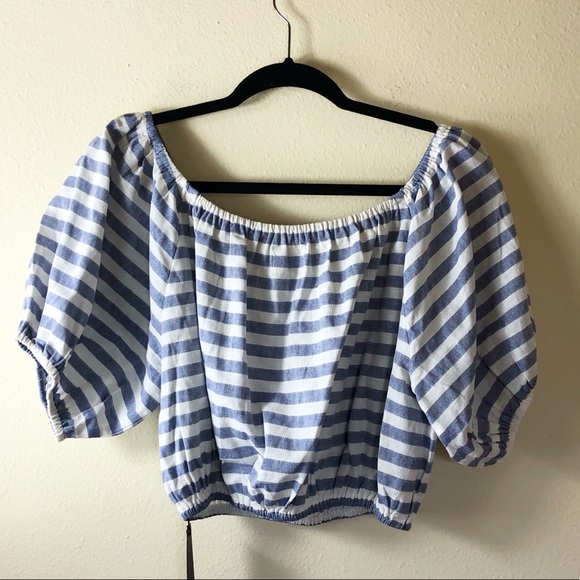 🆕 SIR the Label Blue Marlon Off the Shoulder Top - Picture 6 of 12